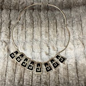 Vintage Choker and Earrings Hand Made in Alpaca Mexico